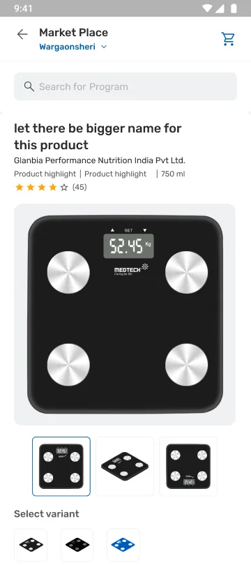 Product page: member price beside the MRP.